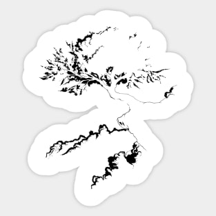 Moon Tree Black Sticker